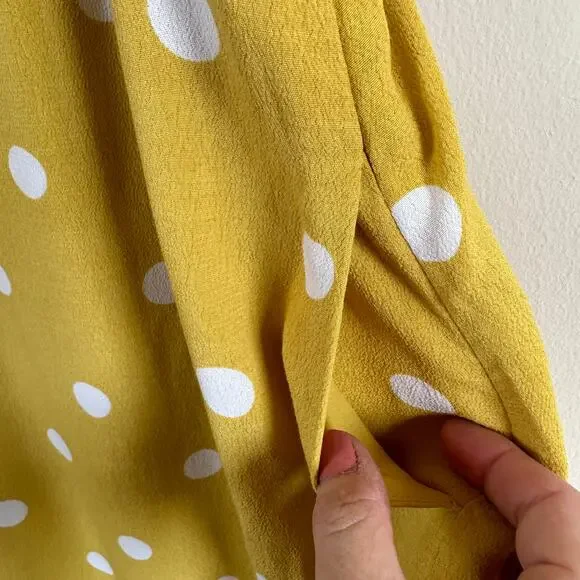 Aritzia Wilfred Isabelle Yellow Polka Dot Mini Dress Size 8 Y2K Clueless - Picture 7 of 15
